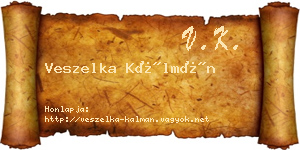 Veszelka Kálmán névjegykártya